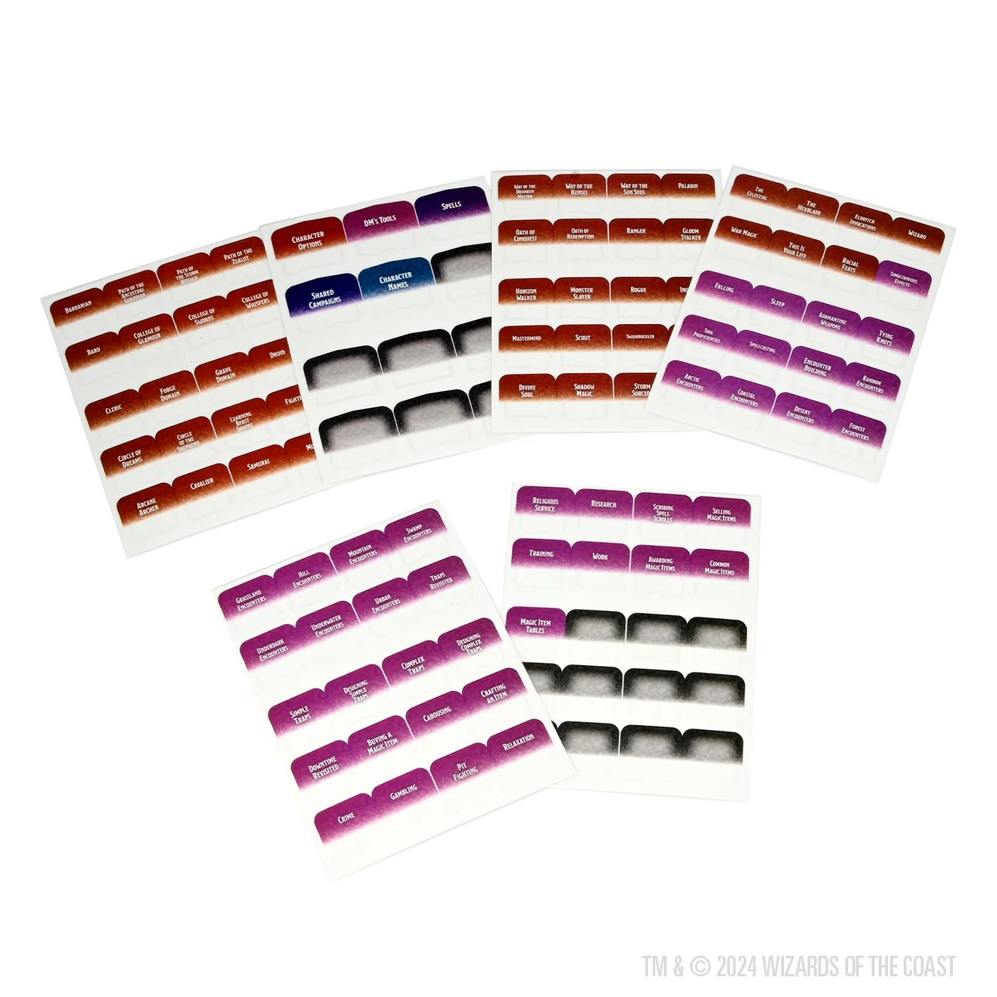 D&D Book Tabs: Xanathar's Guide to Everything 3 D&D Book Tabs: Xanathar's Guide to Everything