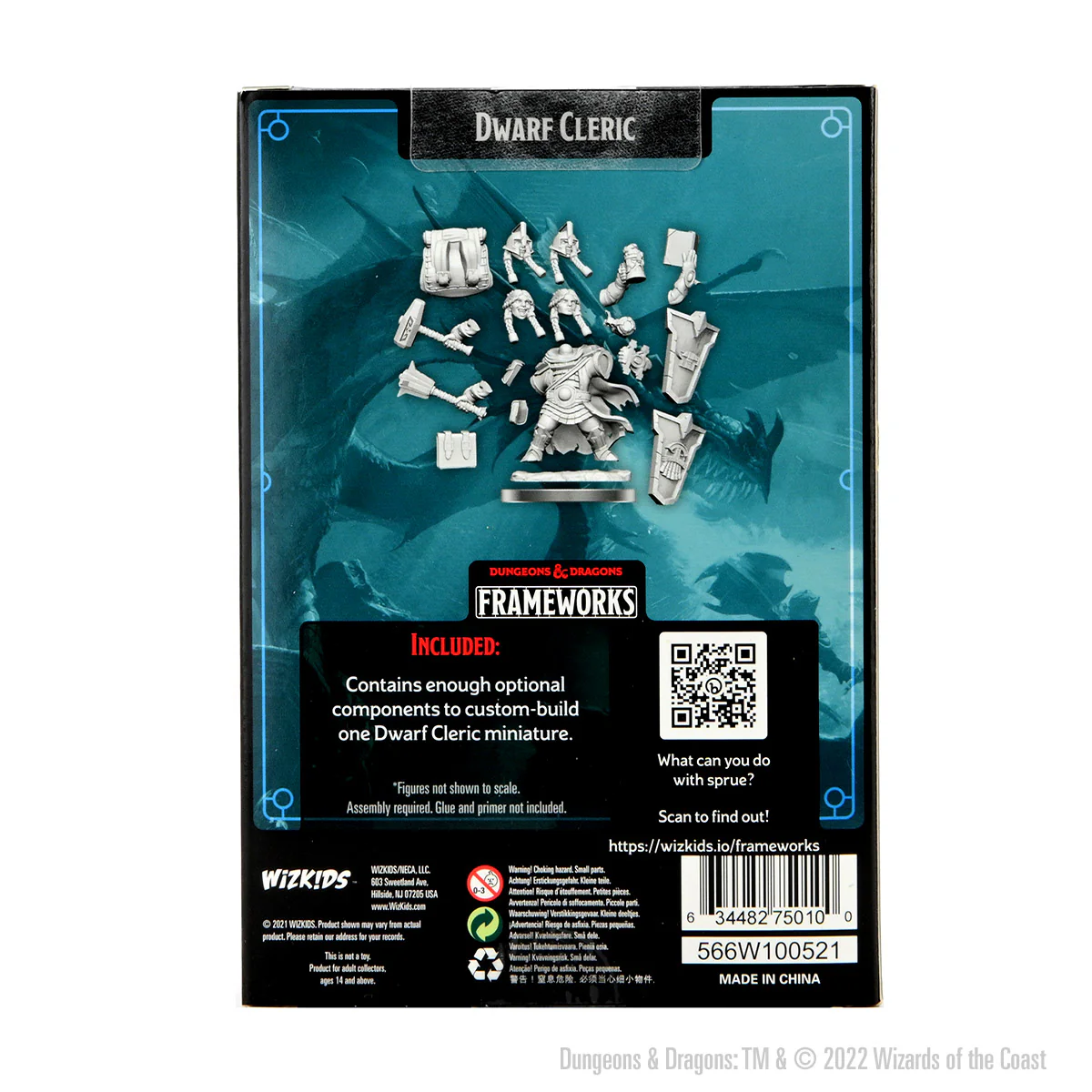 D&D Frameworks: Dwarf Cleric Female - Unpainted and Unassembled