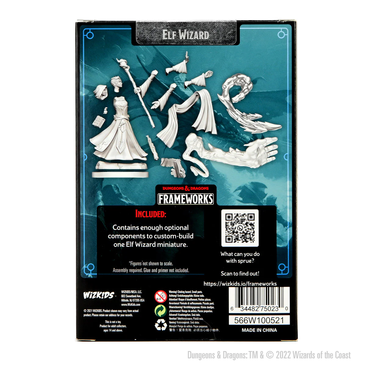 D&D Frameworks: Elf Wizard Female - Unpainted and Unassembled