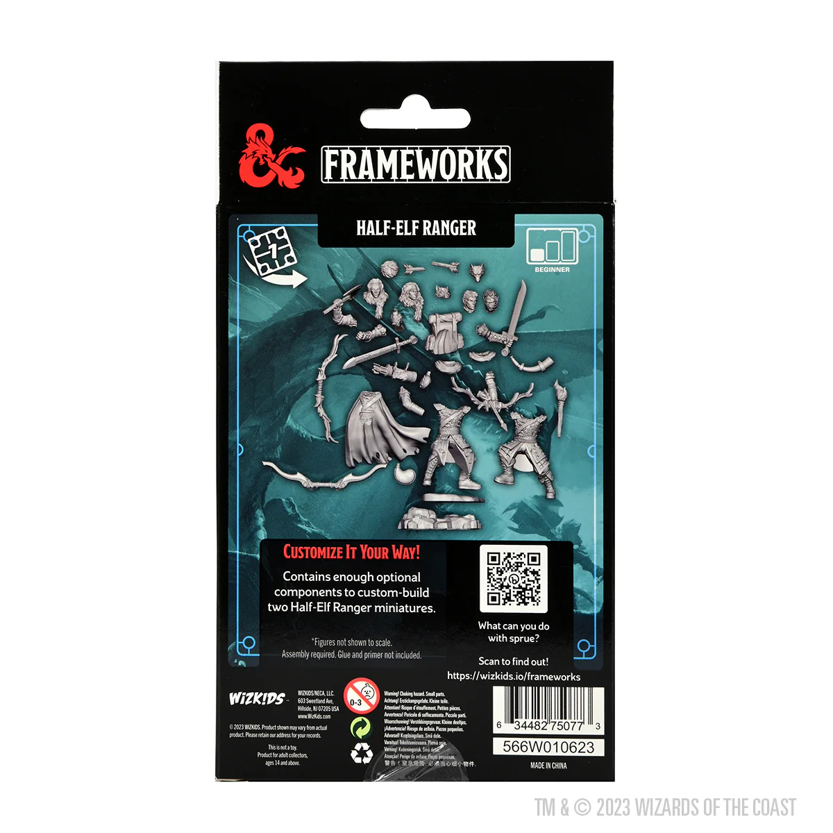 D&D Frameworks: Male Half-Elf Ranger - Unpainted and Unassembled