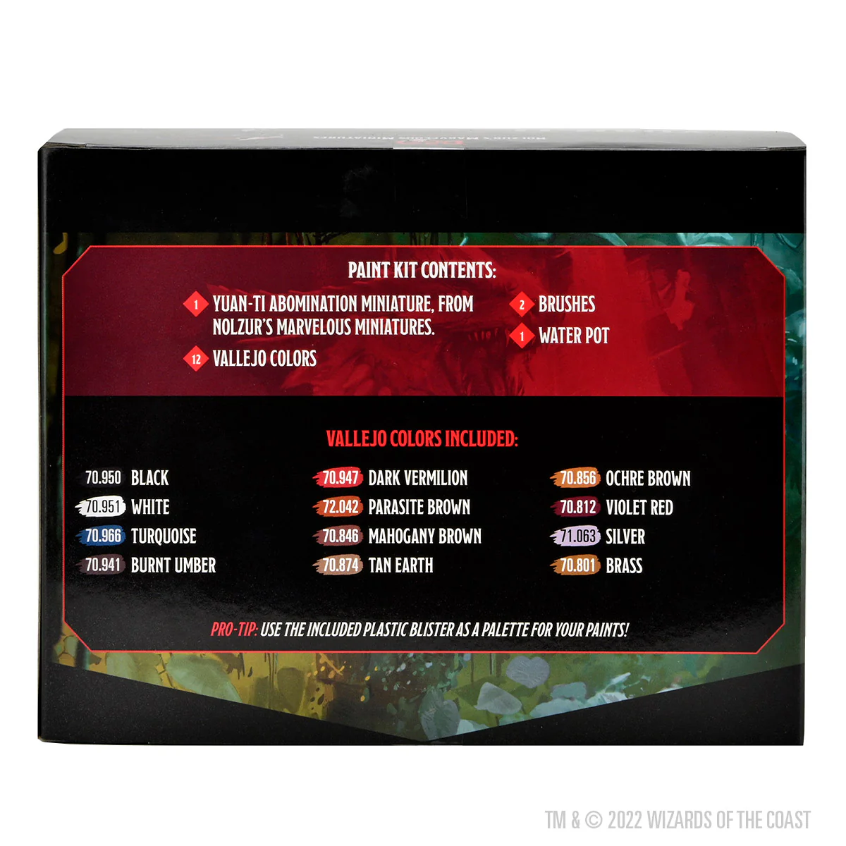 (DING & DENT) Dungeons & Dragons Nolzur's Marvelous Miniatures: Paint Kit- Yuan-ti Abomination